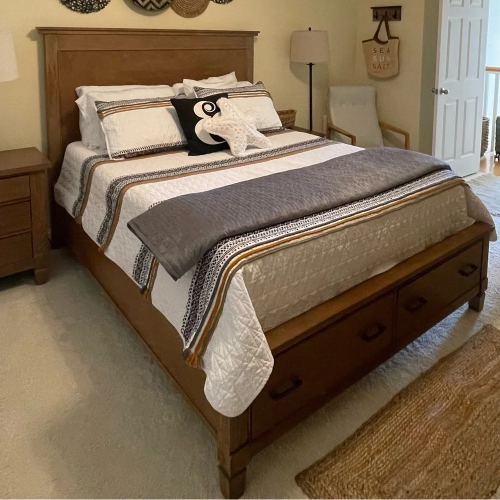 Boho White and Black Quilt Set with gold and green accents